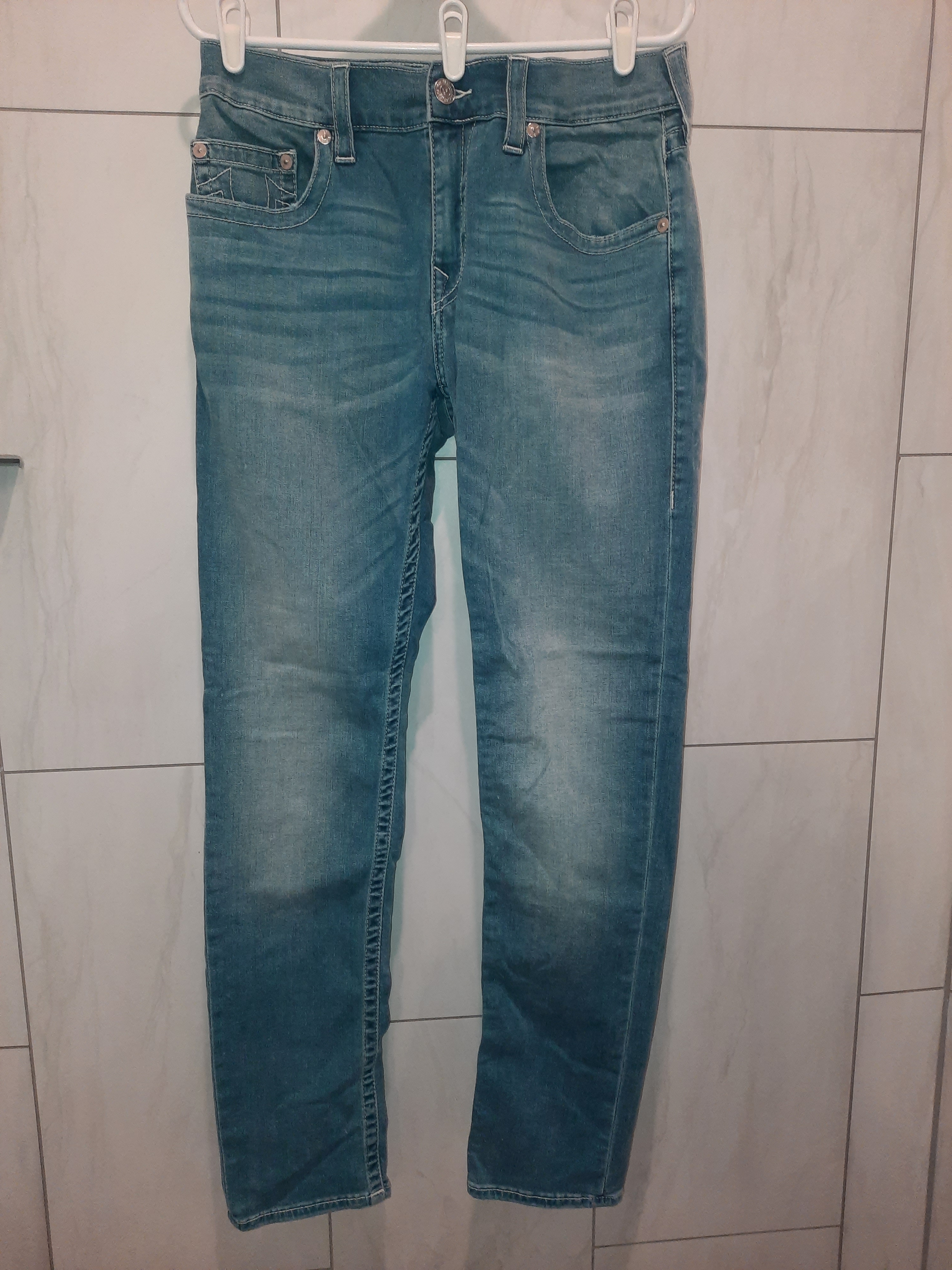 True Religion Light Blue Rocco Skinny Jeans Size 33 Excellent Used Condition